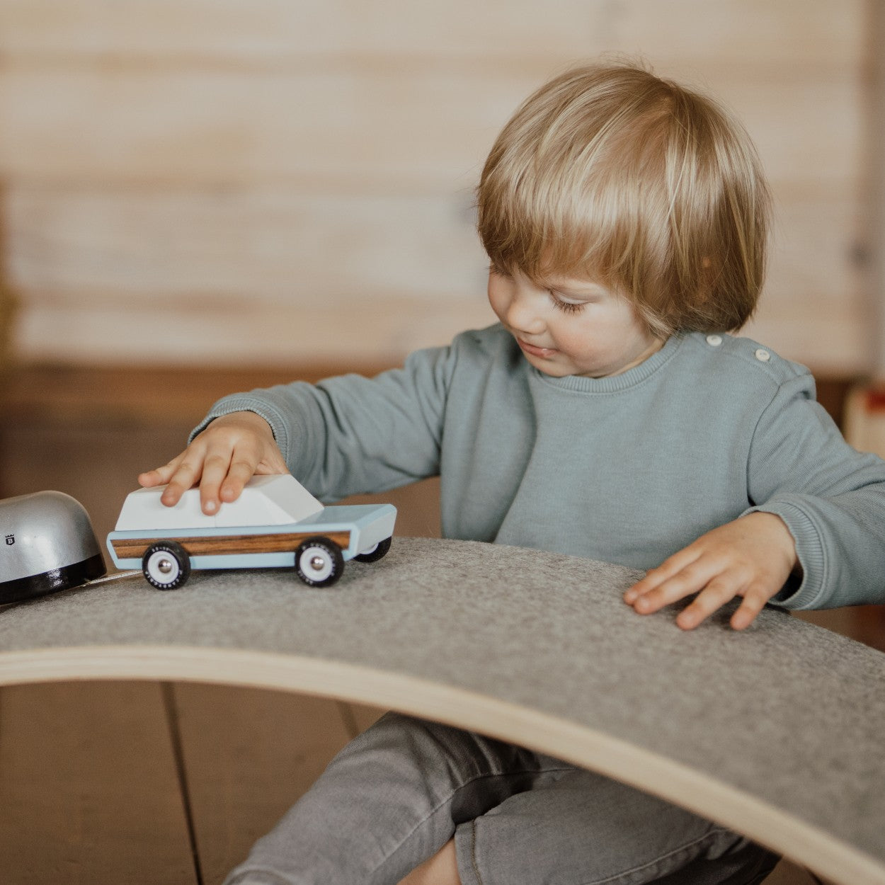 Wooden Balance Board With Grey Felt