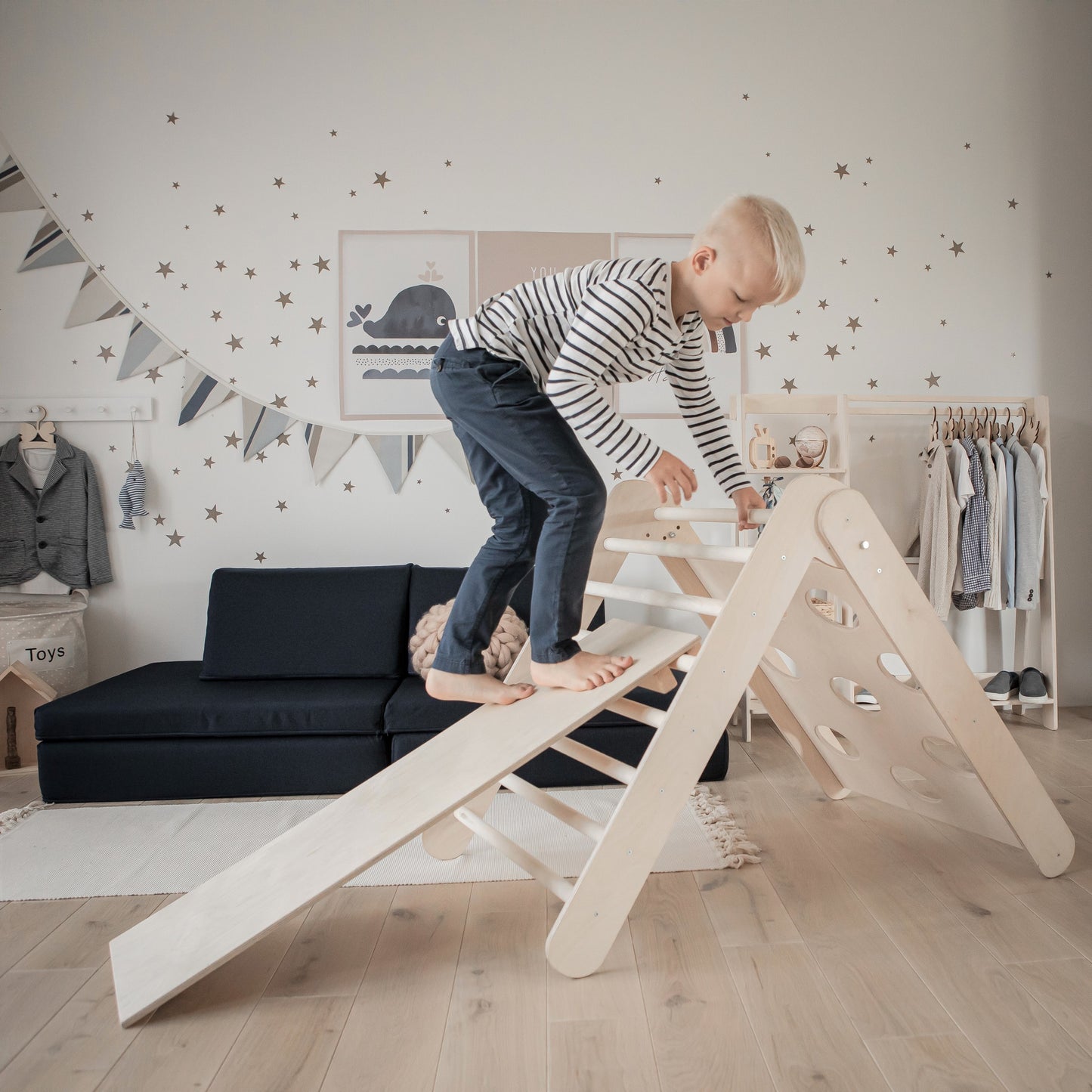 2-in-1 Montessori Climbing Triangle With Ramp